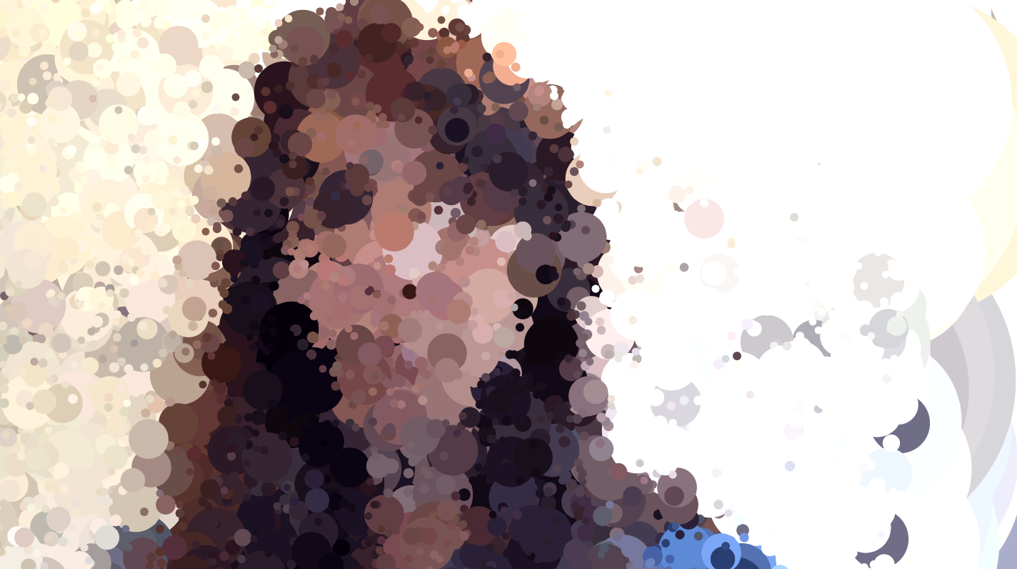 Pointillism visualization with audio reactivity